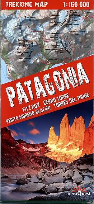 TREKKING MAP PATAGONIA 1 160 000