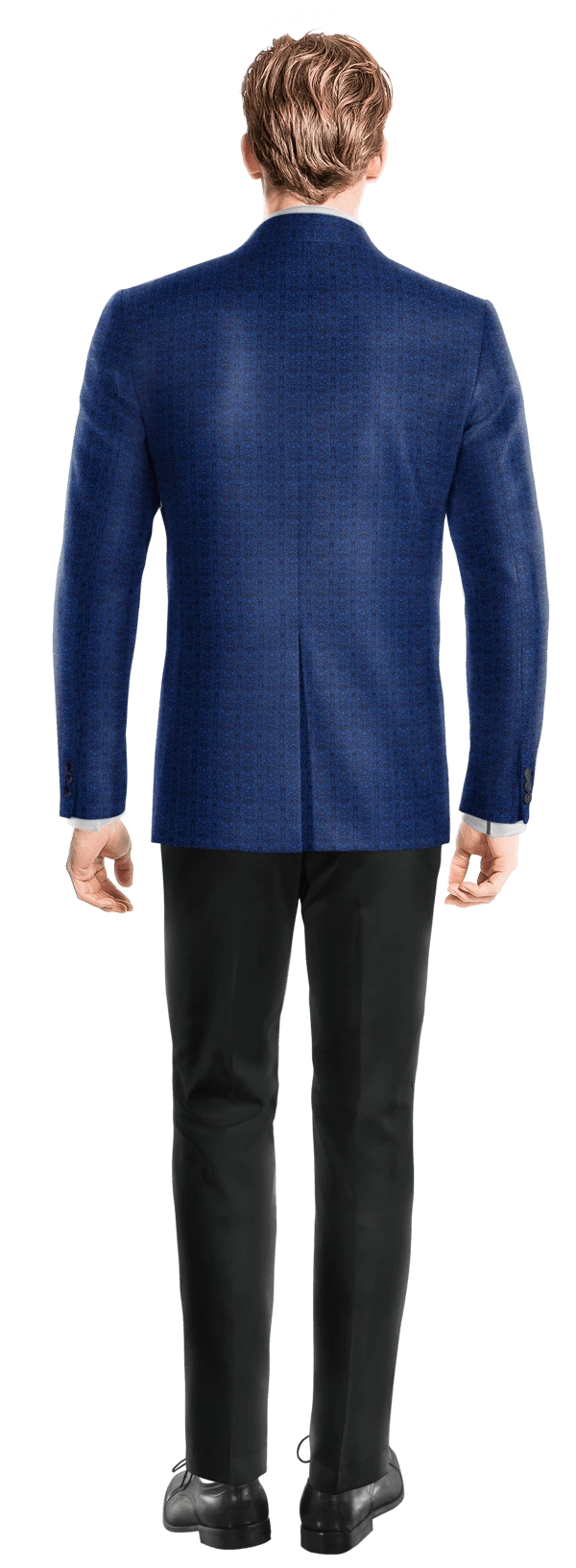 Veste bleu cobalt à motif floral en jacquard de mi-saison