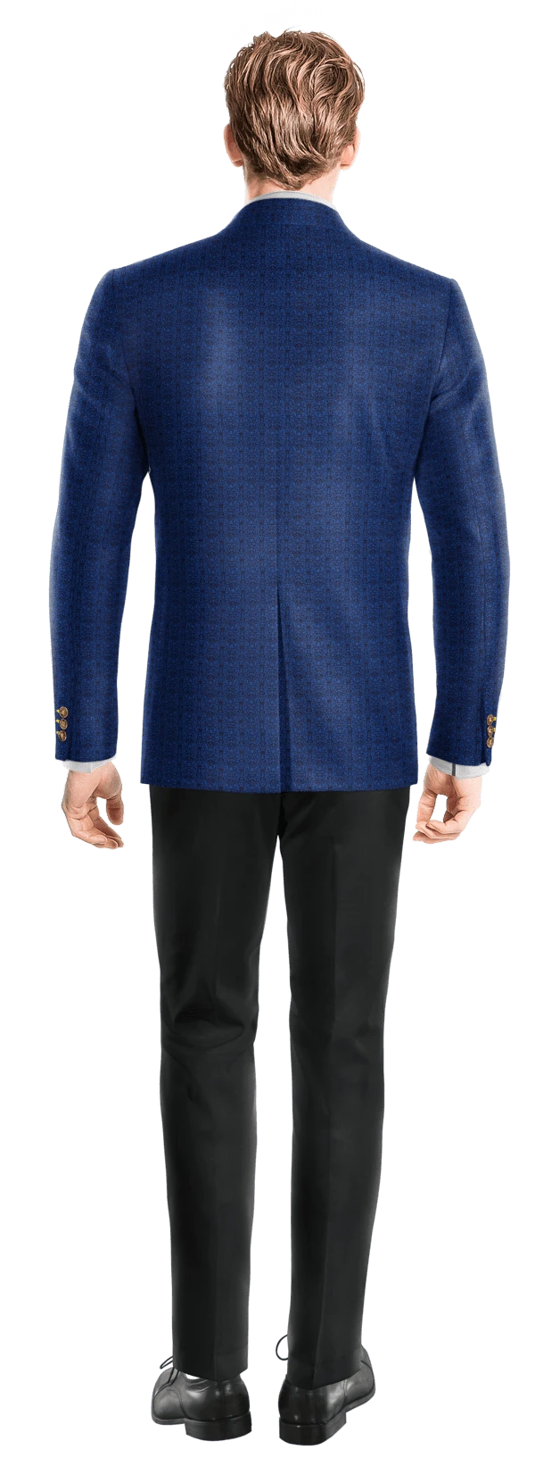 Veste bleu cobalt à motif floral en jacquard slim fit