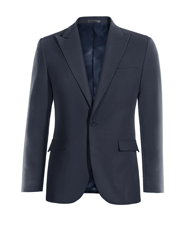 Veste bleu marine revers en pointe slim fit