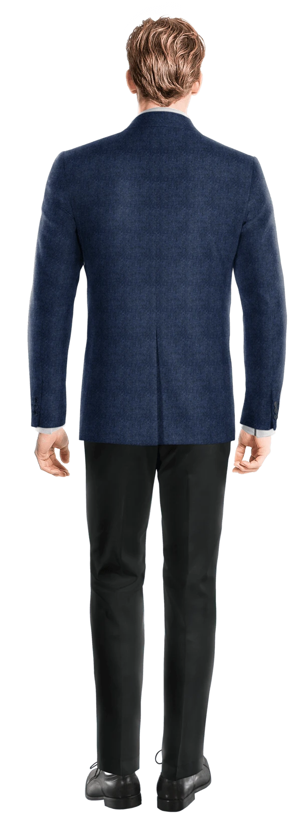 Veste bleu roi chevrons en tweed essentiel