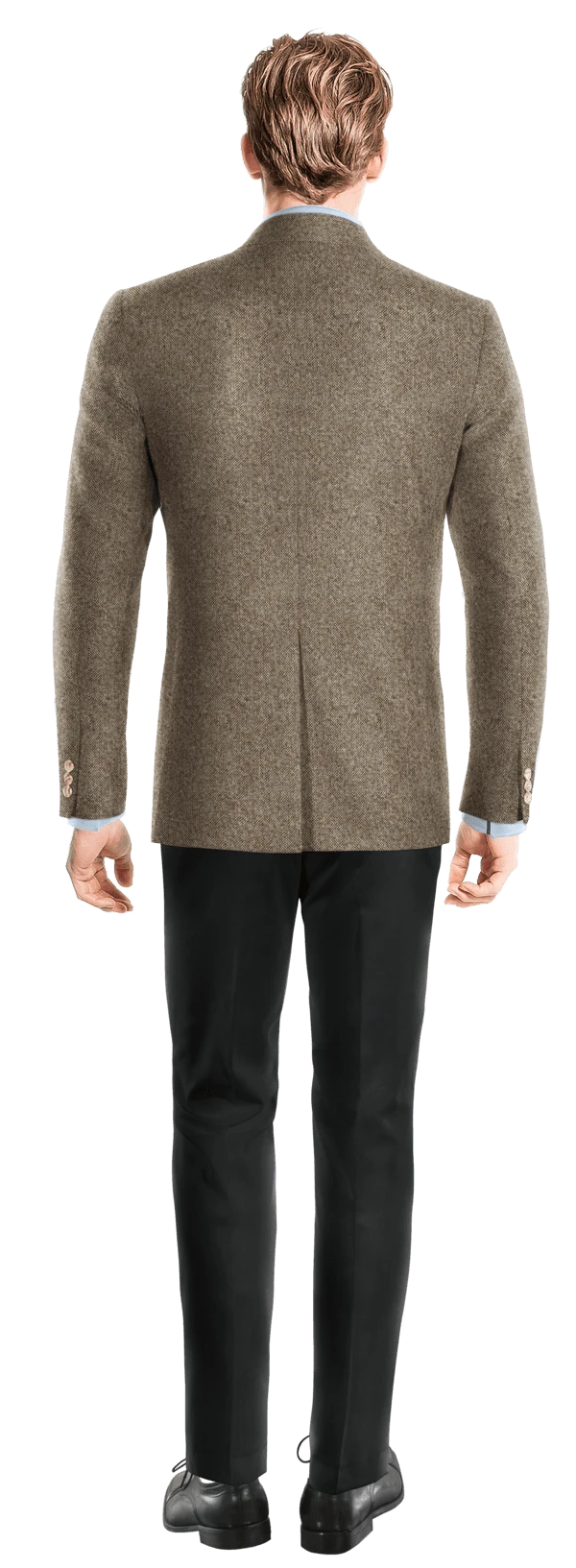 Veste brun clair en donegal tweed slim fit