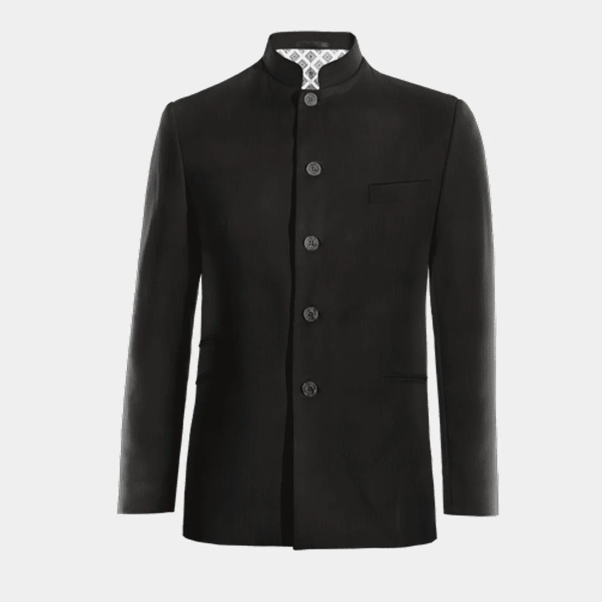 Veste col mandarin noir essentiel