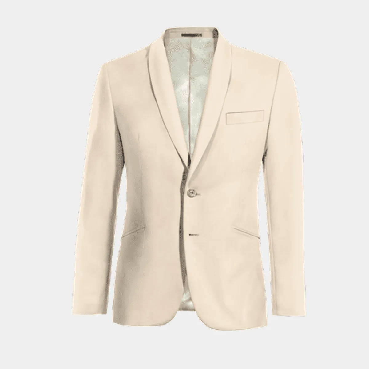 Veste creme stretch col châle essentiel