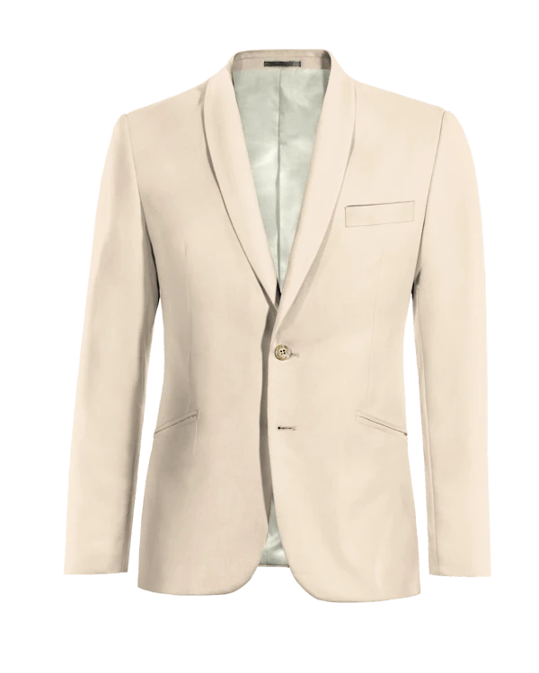 Veste creme stretch col châle essentiel