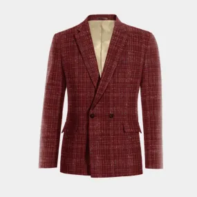 Veste croisée bordeaux à carreaux édition limitée