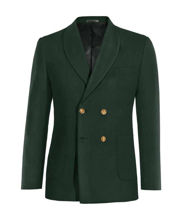 Veste croisée verte col châle essentiel