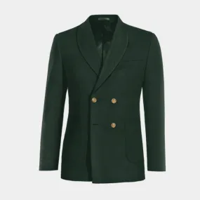 Veste croisée verte col châle essentiel