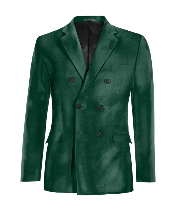 Veste croisée verte en velours édition limitée