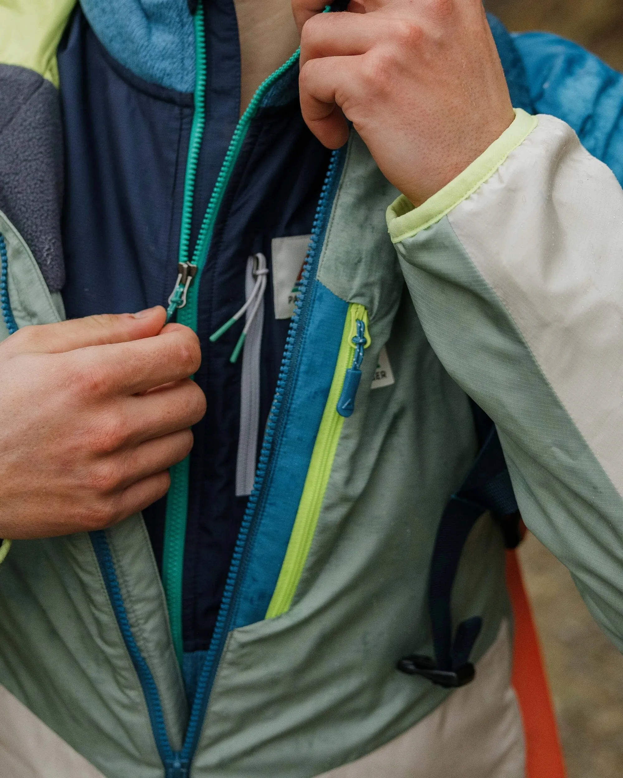 Veste isolante légère pour hommes en Thermore recyclé Daybreak - Pistachio/Bleu Acier