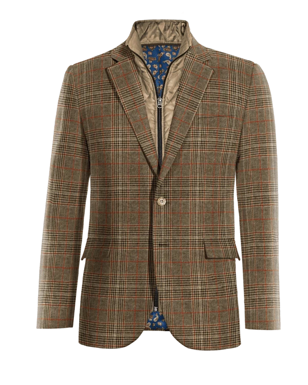 Veste marron prince de galles en tweed édition limitée