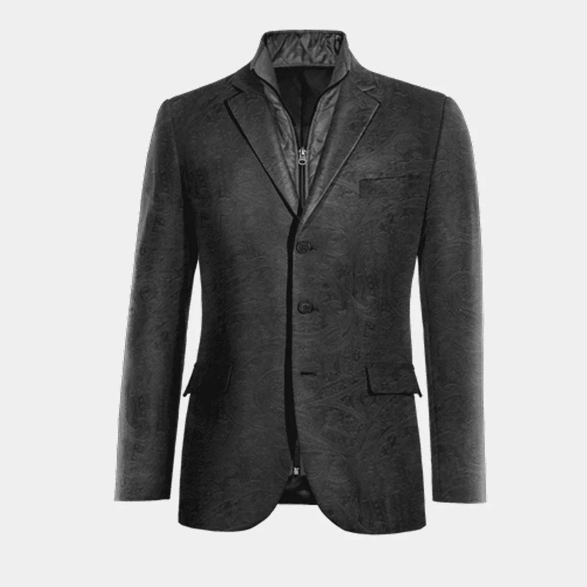 Veste noir onyx paisley en velours édition limitée