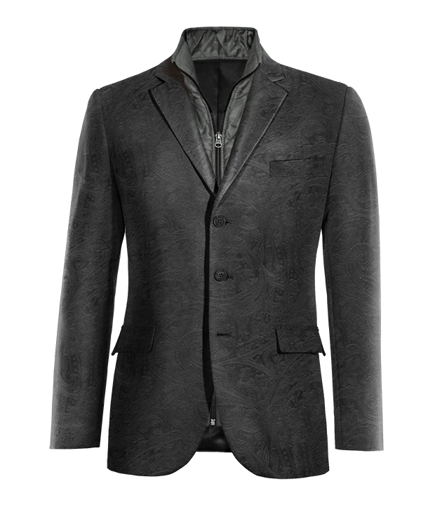 Veste noir onyx paisley en velours édition limitée