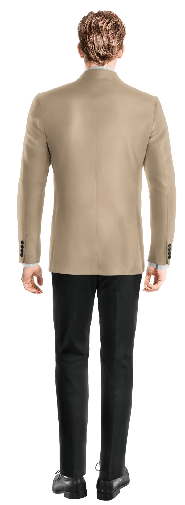 Veste sans doublure beige revers en pointe de mi-saison