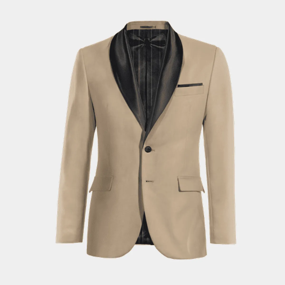 Veste Smoking beige à larges revers slim fit