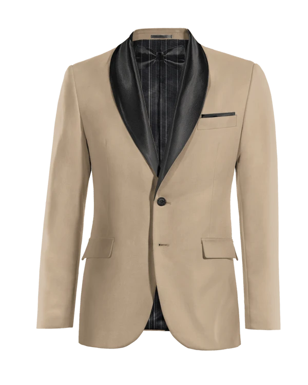 Veste Smoking beige à larges revers slim fit