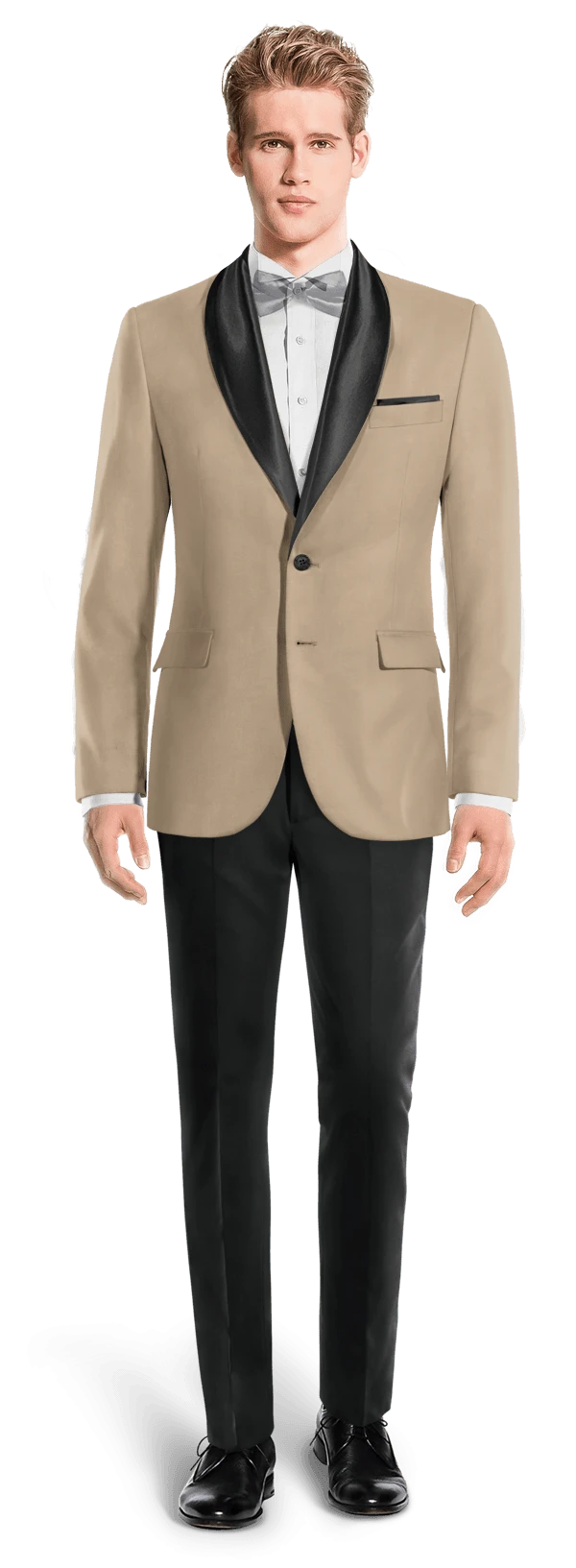 Veste Smoking beige à larges revers slim fit