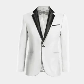 Veste Smoking blanc neige en lin essentiel