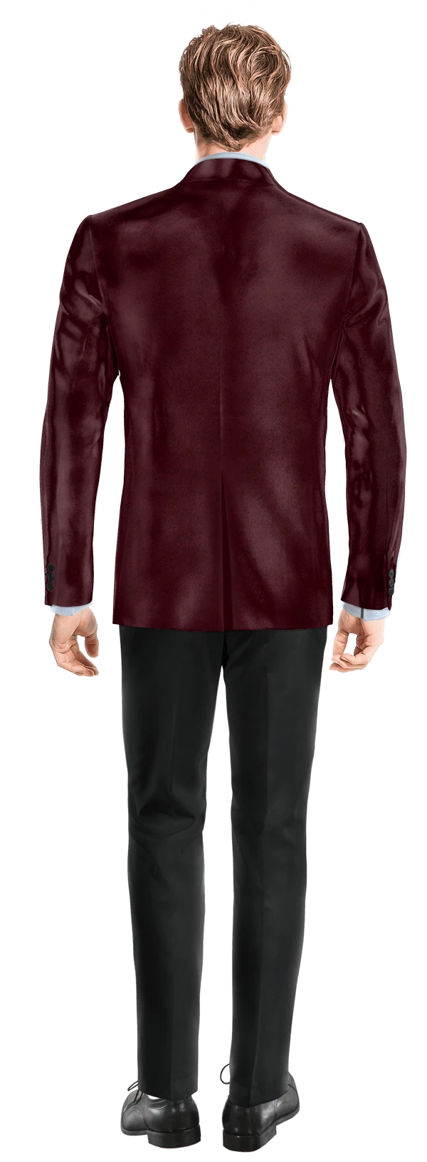 Veste Smoking bordeaux en velours slim fit