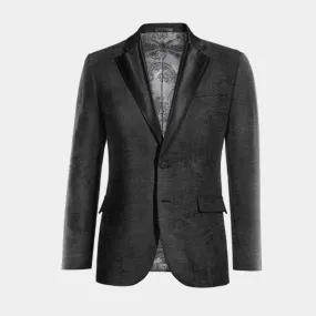 Veste Smoking noir onyx paisley en velours