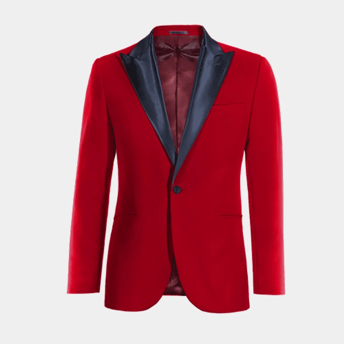 Veste Smoking rouge revers en pointe de mi-saison