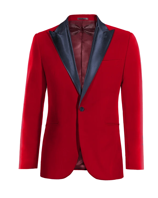 Veste Smoking rouge revers en pointe de mi-saison