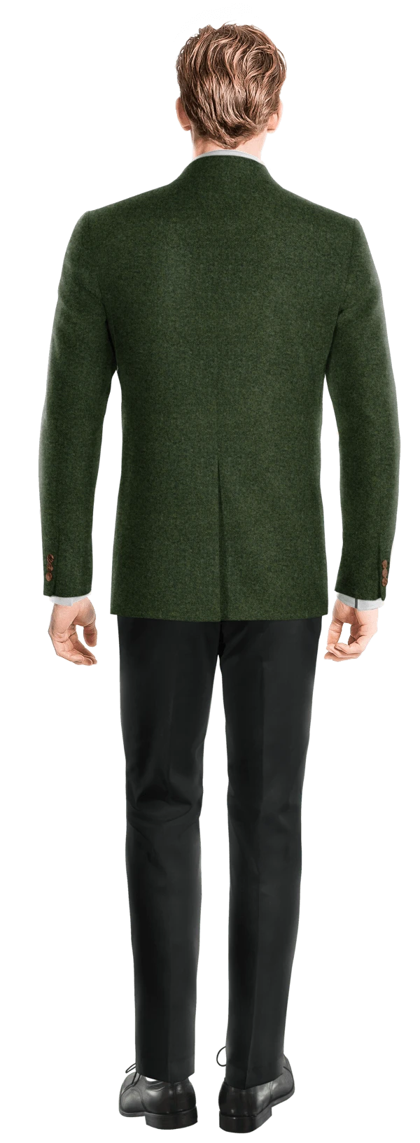 Veste verte chevrons en tweed essentiel