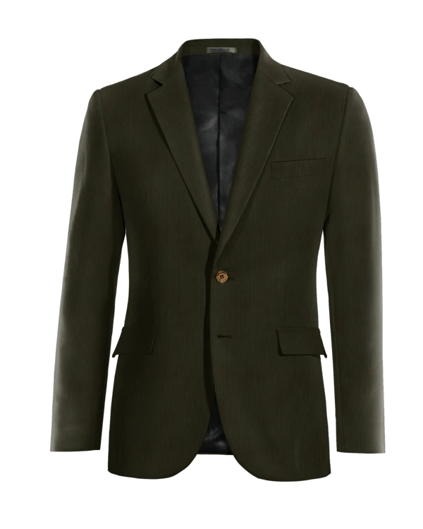 Veste verte en velours côtelé slim fit