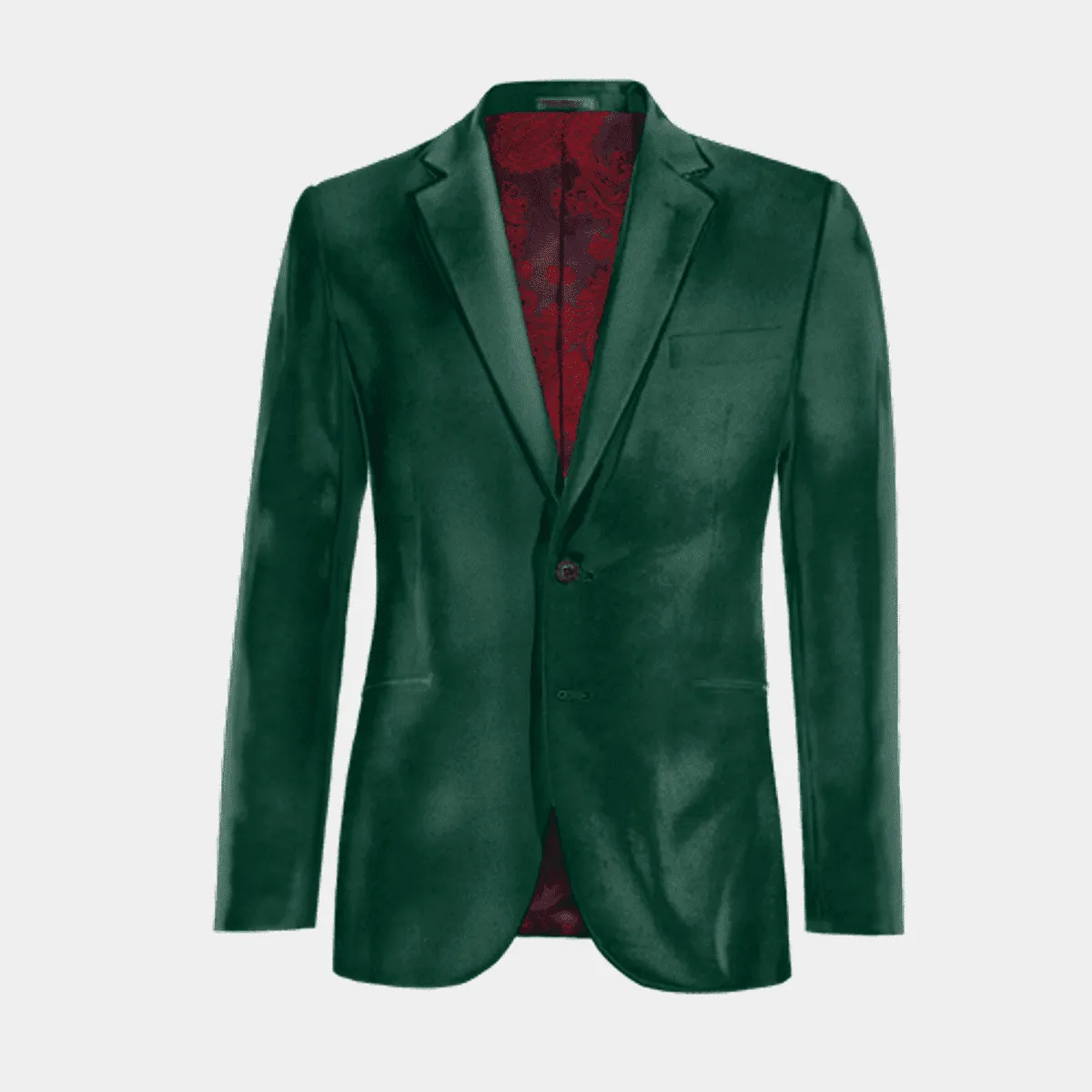 Veste verte en velours slim fit