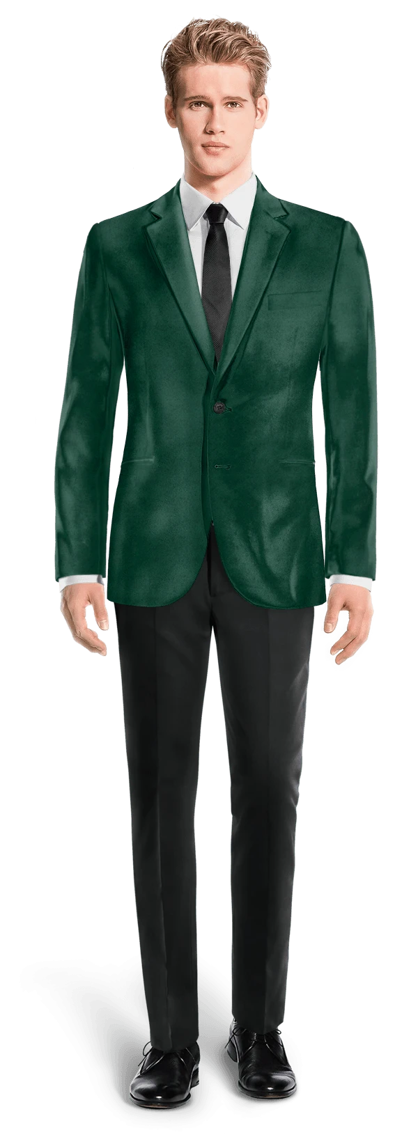 Veste verte en velours slim fit