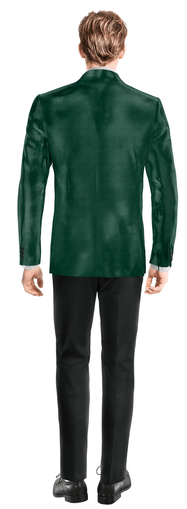 Veste verte en velours slim fit