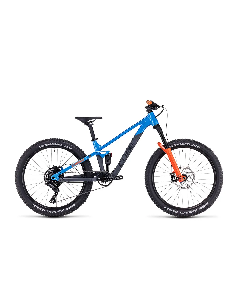 VTT tout suspendu Enfant STEREO 240 ONE Gris/Bleu/Orange